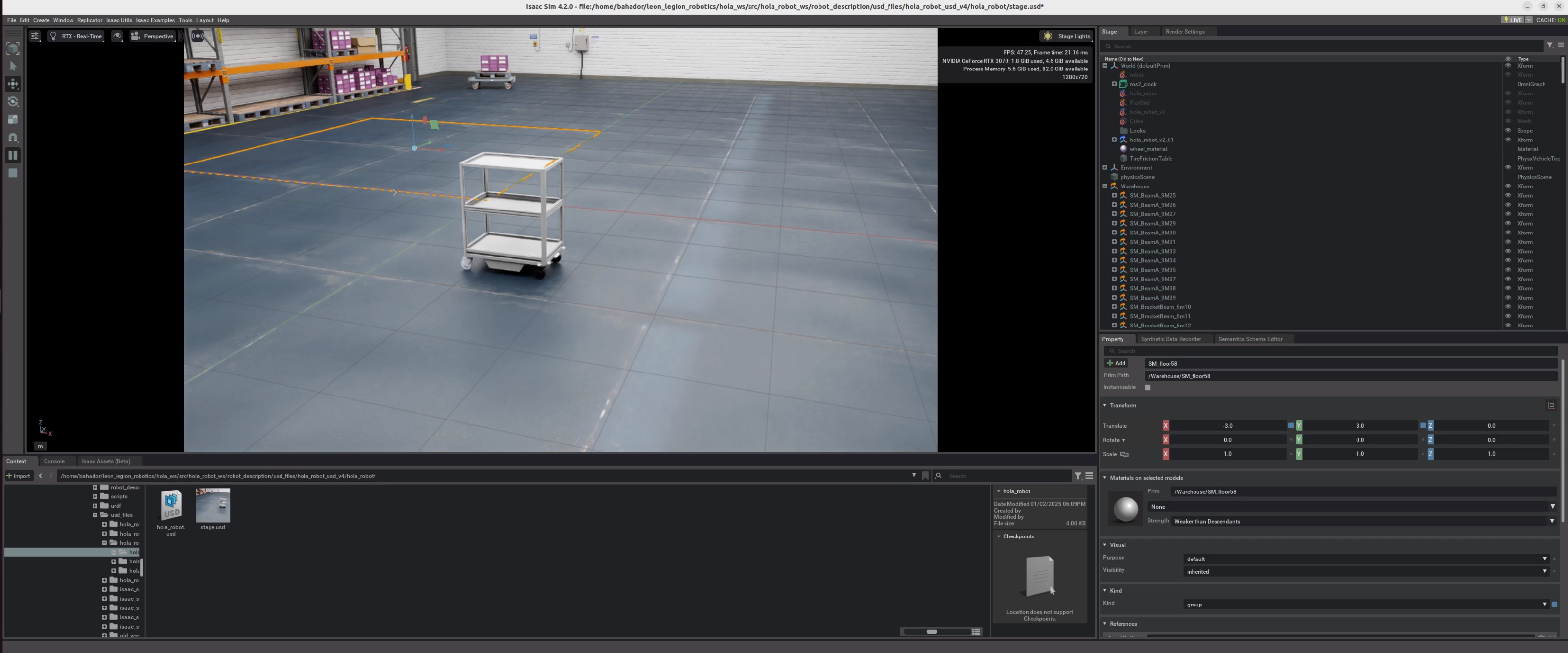 Simulation environment in Isaac Sim