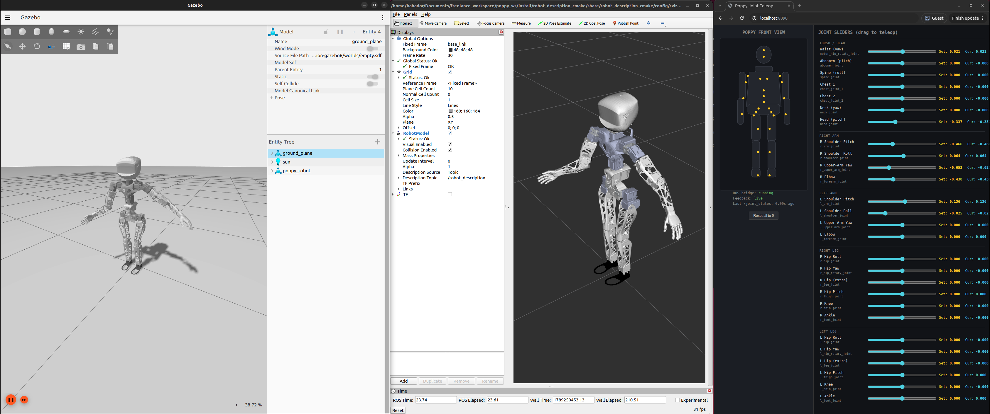 Simulation with the control GUI